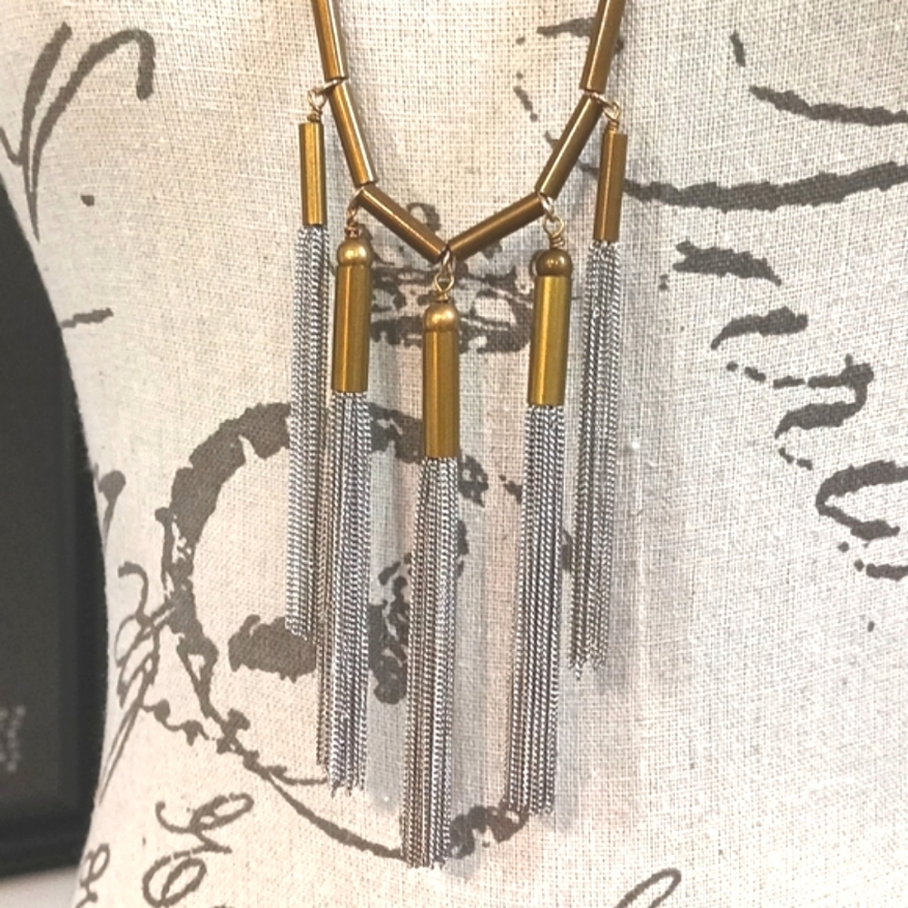 Banana Republic boho metal tassle necklace